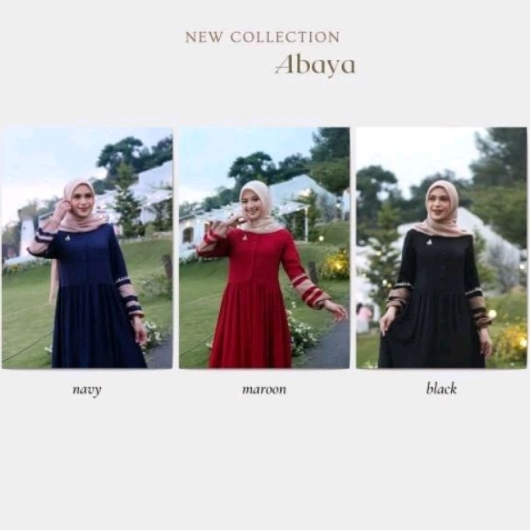 Terbaru Gamis Dannis A240703 / Gamis Rayon Maroon - Navy - Black