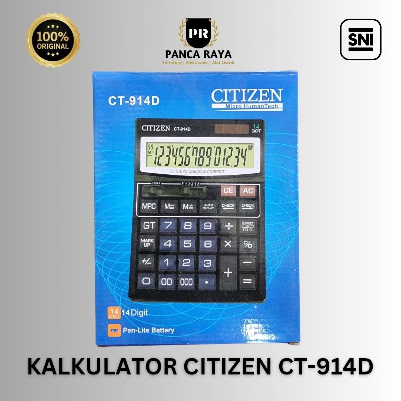 

KALKULATOR CITIZEN CT-914D 14 DIGIT AUTO REPLAY JUMBO