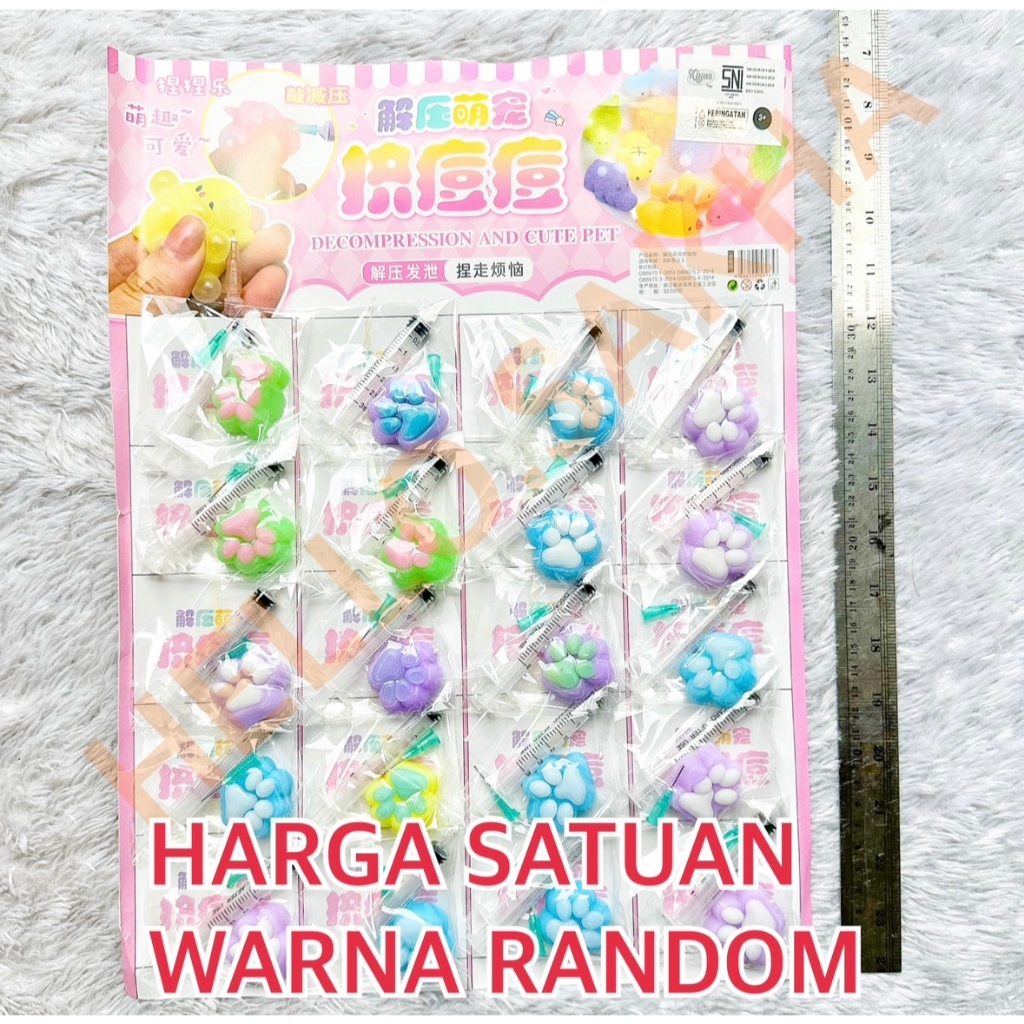 MAINAN JELLY SQUISHY TELAPAK KAKI KUCING HEWAN PET PELIHARAAN GUGUK GUK GUK CAT CUTE LUCU LABUBU KUR