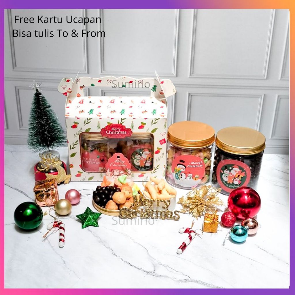 

Hampers Parcel Natal Premium Cookies / Kue Kering Choco Balls, Gem Rose, Gabus Keju Telur, Soes Sus Coklat