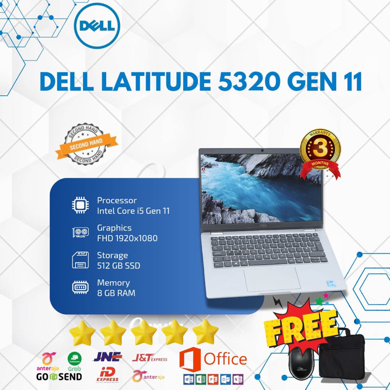 Laptop DELL Latitude 5320 Core i5 Gen 11 RAM 8GB SSD 512GB SECOND BERGARNSI