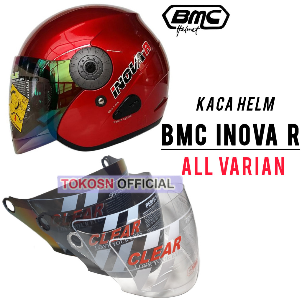 Kaca helm BMC INOVA R visor helmet bmc inovaR bening