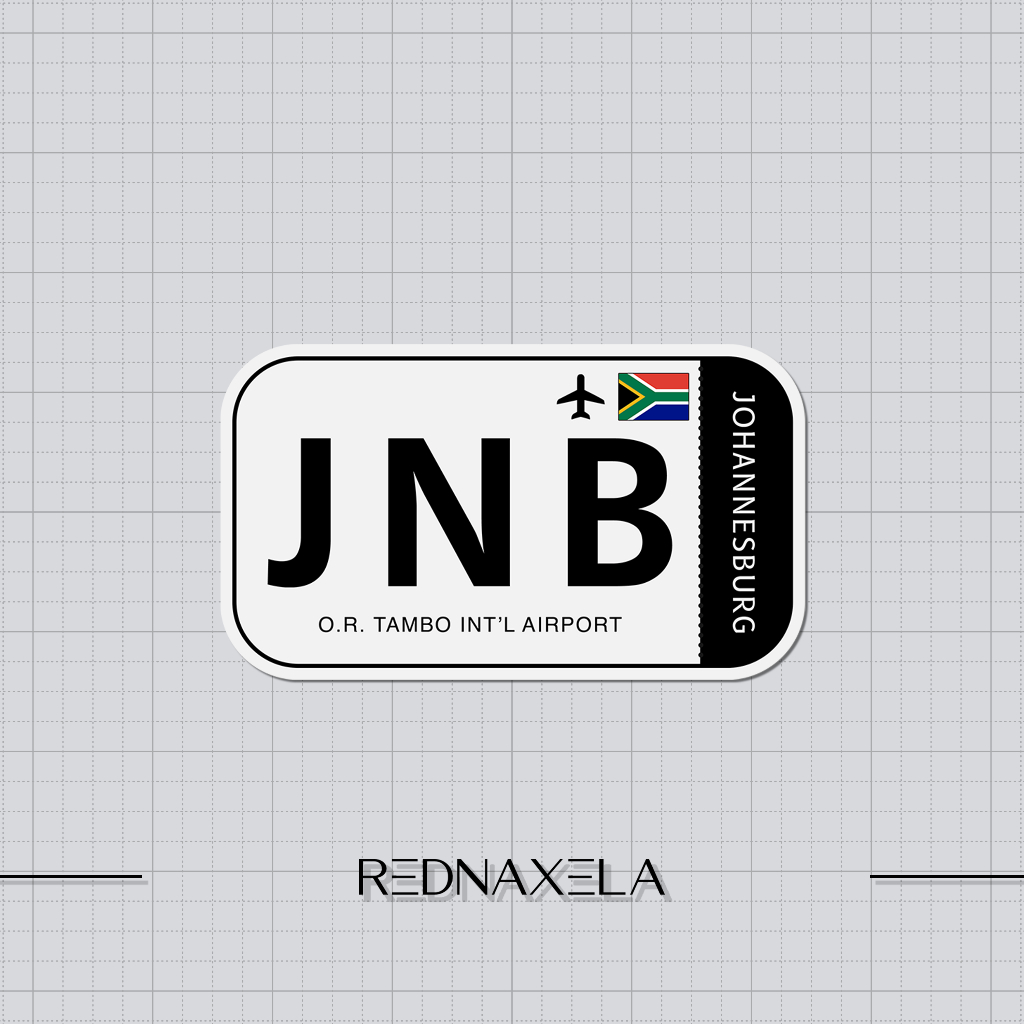 

Stiker Vinyl O.R. Tambo International Airport Code JNB Sign Sticker