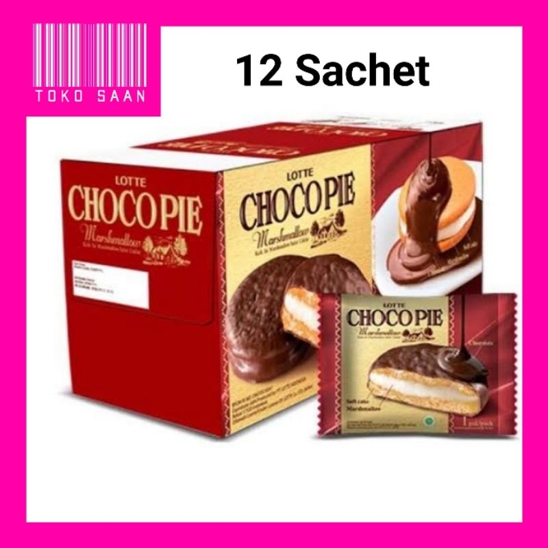 

LOTTE CHOCO PIE COKELAT 1 BOX ISI 12 SACHET