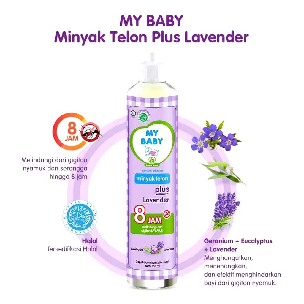 My Baby Minyak Telon Plus 90ml  Lavender Minyak Telon Plus Lavender 90Ml