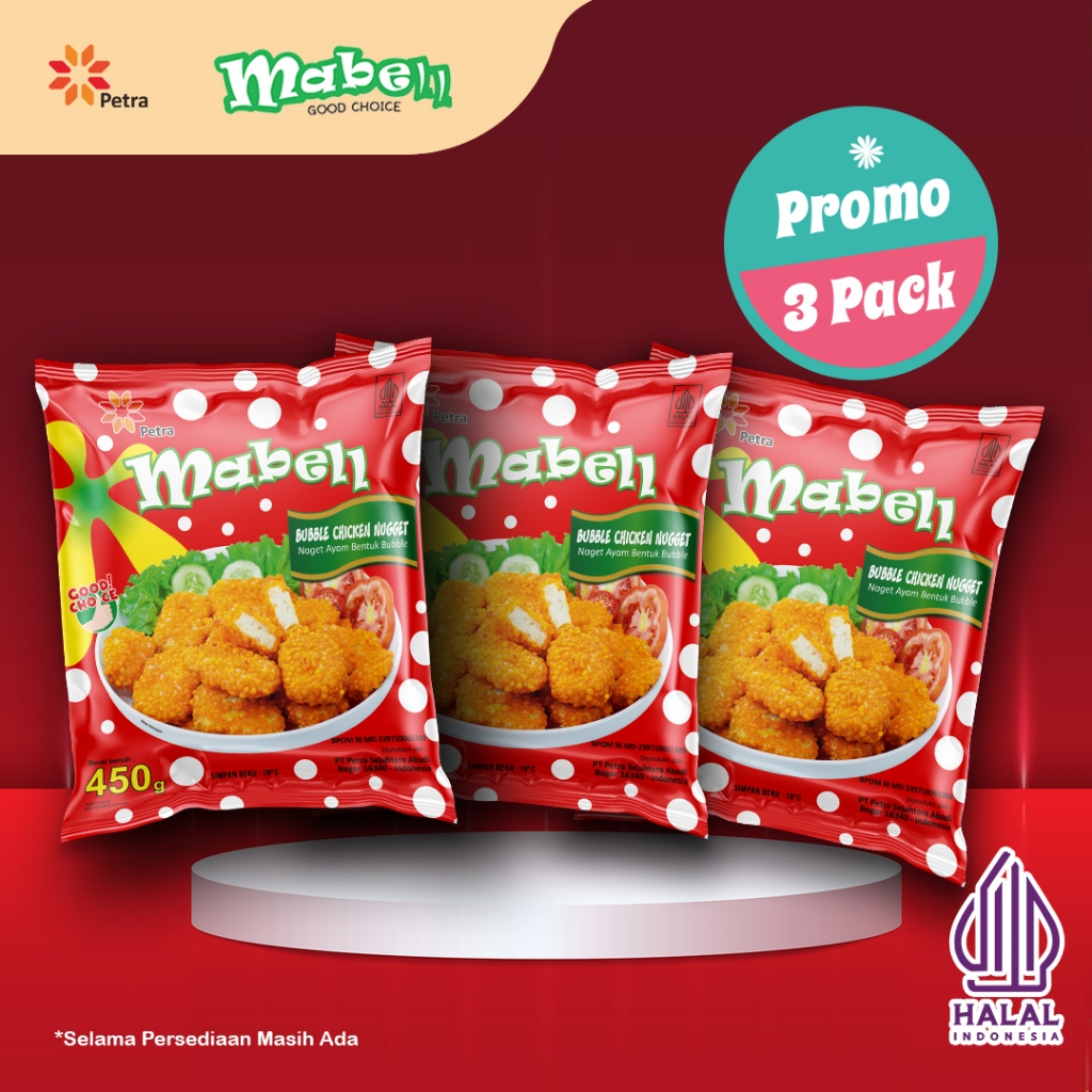 

Mabell Nugget Ayam Bubble Crispy 450 Gram Promo 3 Pack