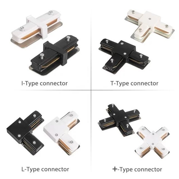 Sambungan Rel Konektor REL Sambungan Rel Lampu Sorot Connector Rel Sambungan Rel Track Light / Konek