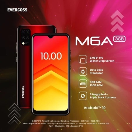 EVERCOSS M6A 3/16GB - Garansi Resmi