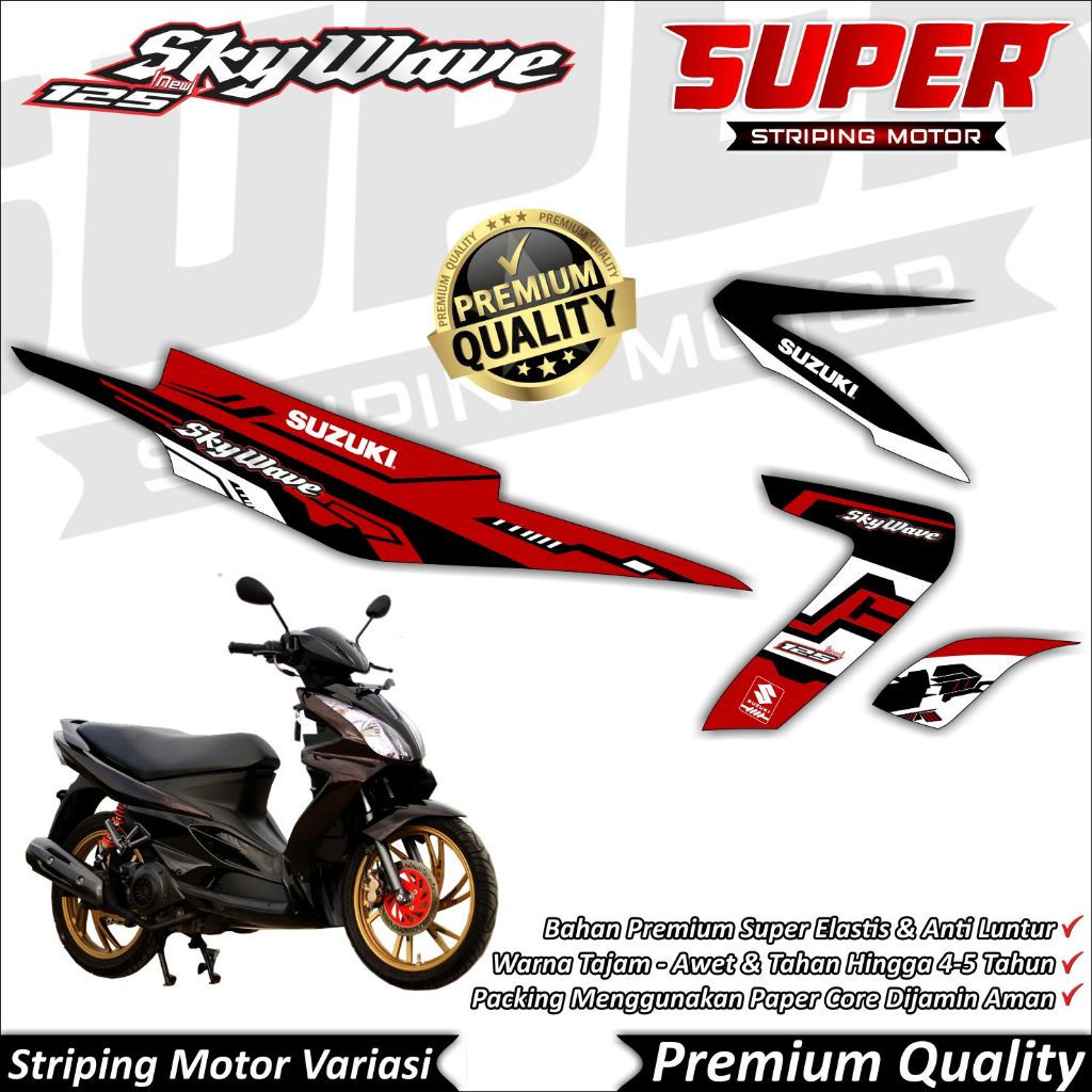 Stiker SKYWAVE Anti Luntur keren Striping Skywave Striping Suzuki SKYWAVE Hitech
