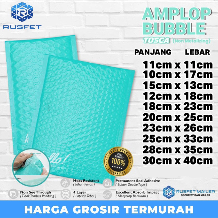 AMPLOP BUBBLE MAILER WRAP ENVELOPE RUSFET TOSCA PREMIUM SATUAN