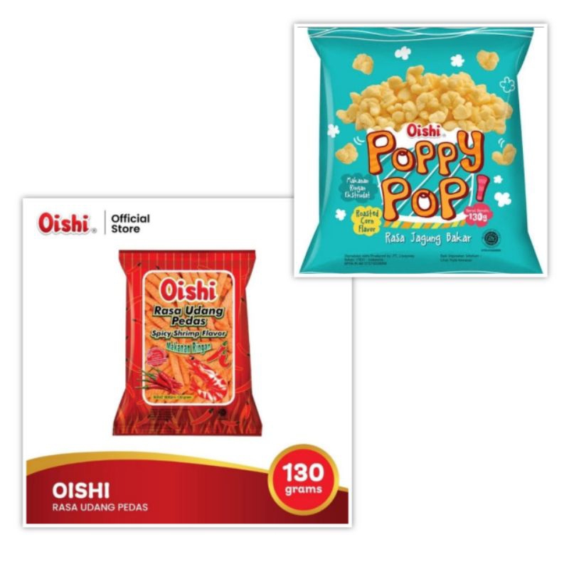 

Oishi Poppy Pop Udang Pedas 130 gr Kerupuk Snack Cemilan