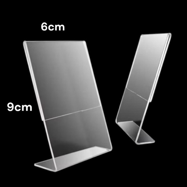 

Akrilik (acrylic) tent card L price tag / menu uk kecil 9 x 6 cm potrait