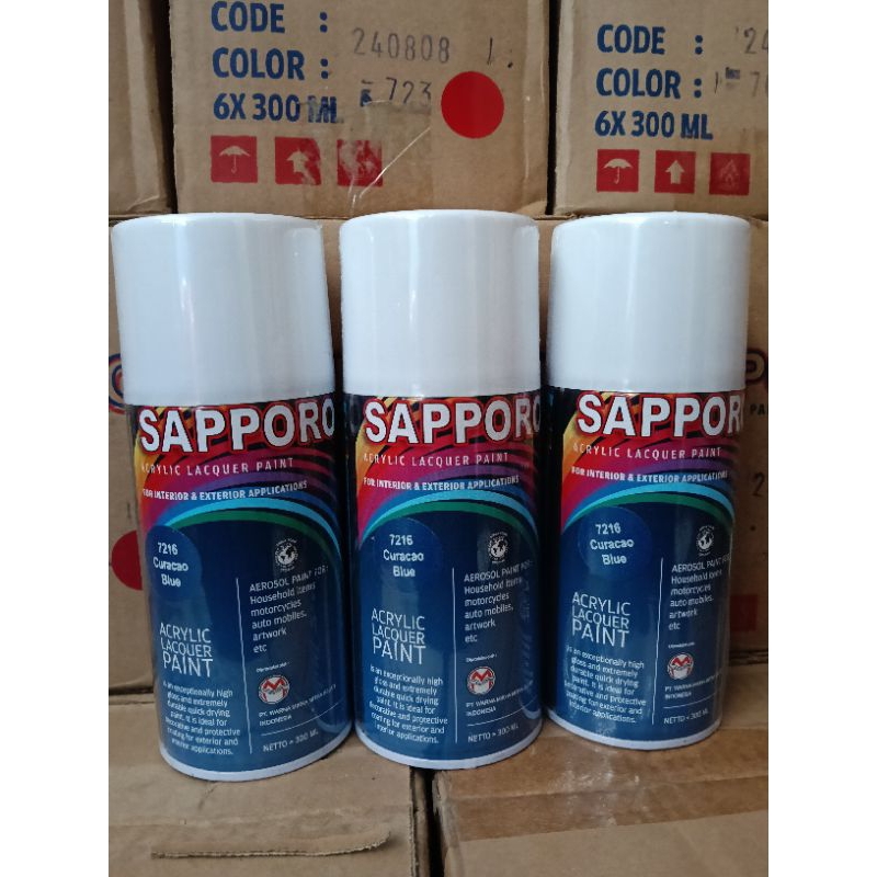 Pilok  Pilox Sapporo 300ml saporo 300ML SAPORO spray 300ml 7216 Curacao blue BIRU METALIK