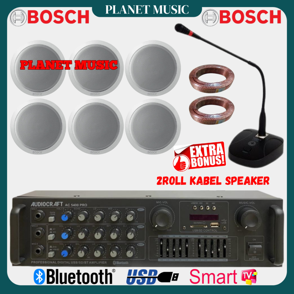 Paket Speaker Ceiling Indoor BOSCH/Paket Speaker Ceiling Plafon BOSCH ( 6 Speaker )