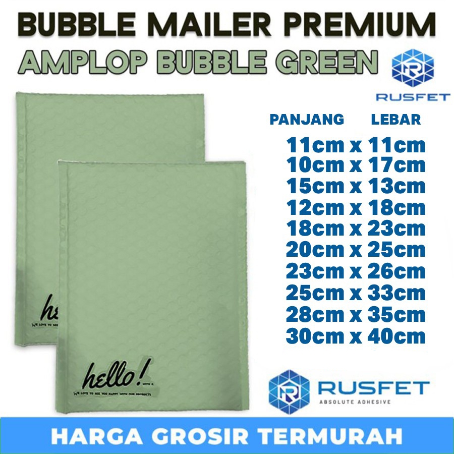 

Amplop bubble mailer packing green all size bubble mailer rusfet