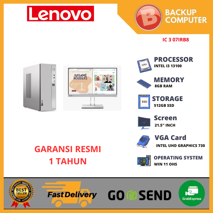 PC IDEACENTRE IC 3 07IRB8 AAID INTEL I3 13100 8GB RAM