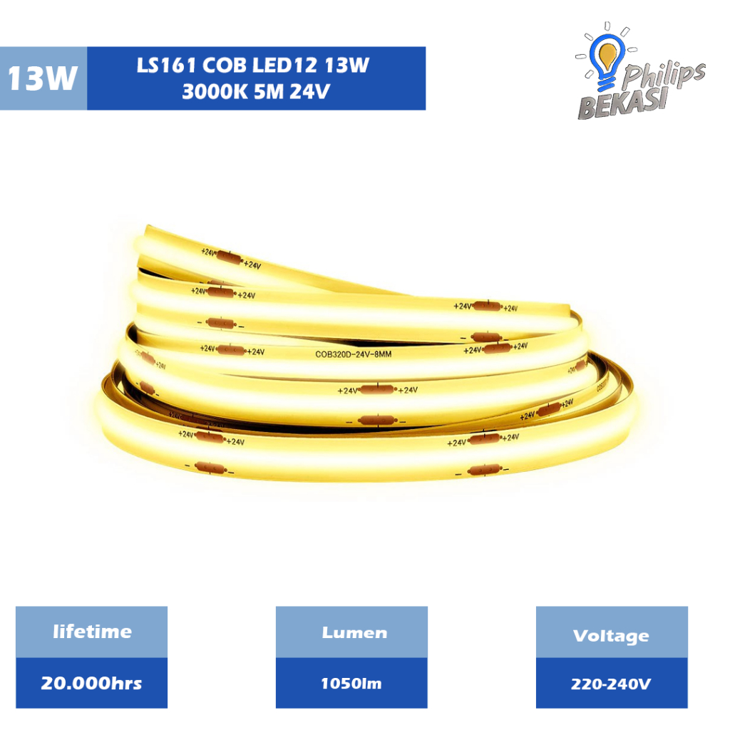 Lampu Philips LED Strip LS161 COB 13W 5M 24V