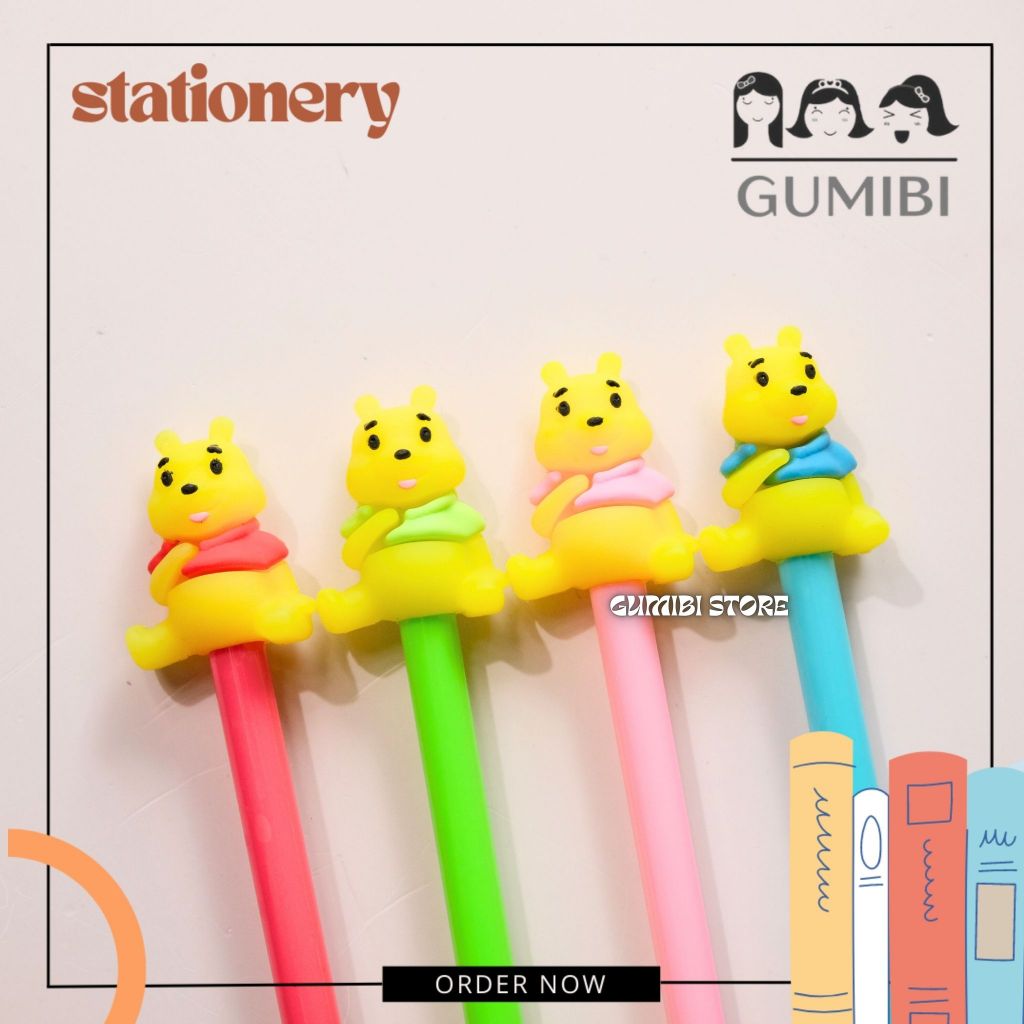 

PULPEN GEL WINNIE THE POOH PEN BONEKA KARAKTER POOH BERUANG MADU PENA GEL BONEKA LUCU TERMURAH
