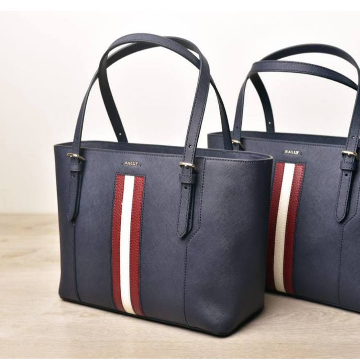 Bally Supra Tote Bag bovine stripe red