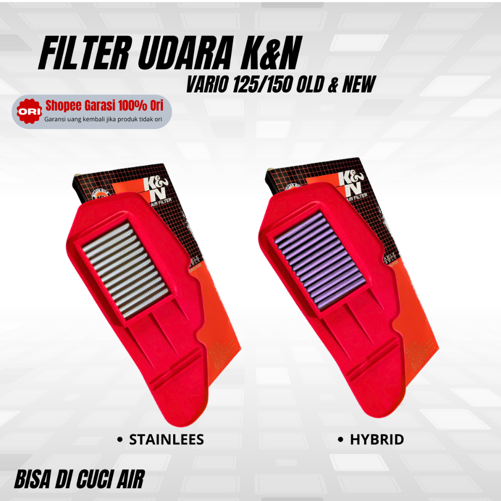 Filter Udara Vario 125 Vario 150 FILTER UDARA K&N STAINLES Air Filter Hybrid Saringan Udara Motor