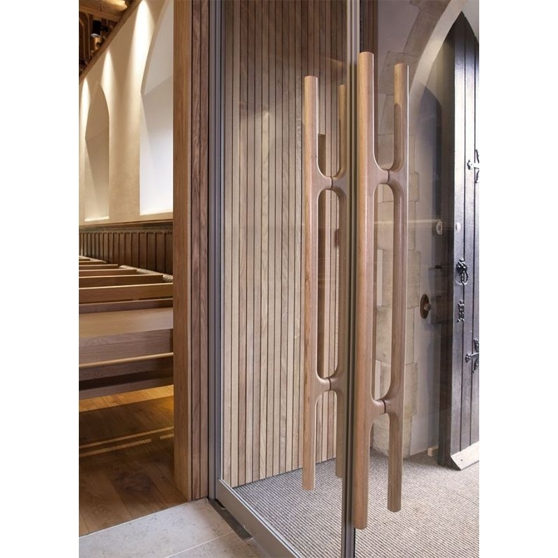 Handel Pintu kaca Handel pintu kayu jati solid Handel pintu baut tembus pintu kaca minimalis Kayu Ja