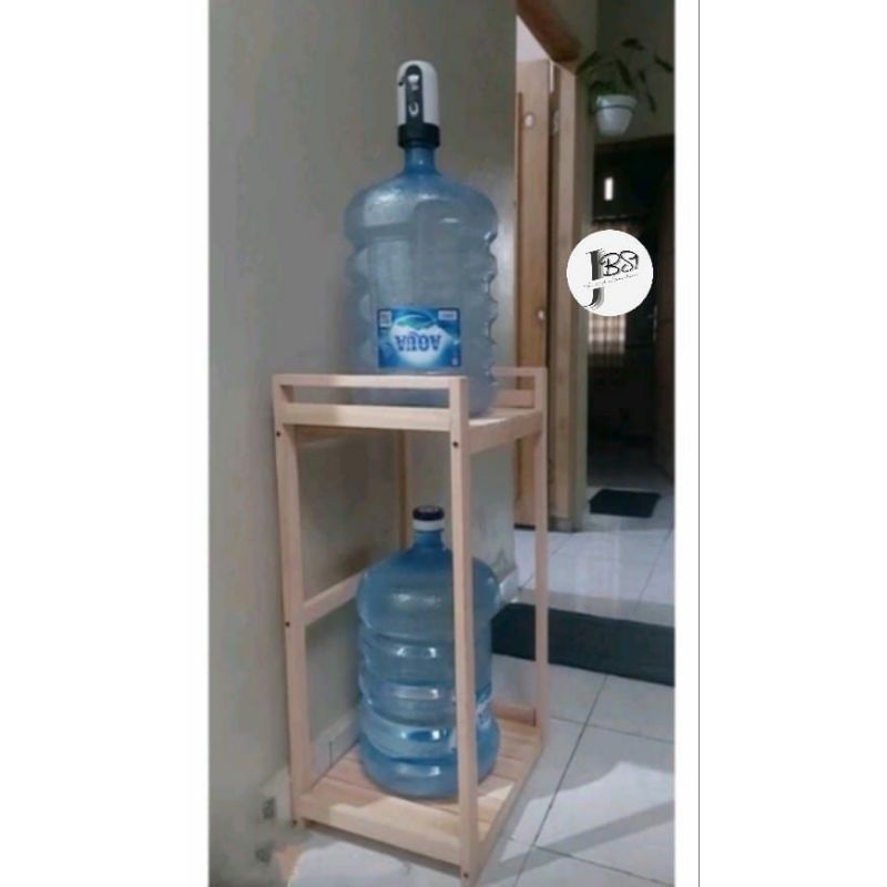 RAK KAYU GALON+POMPA MULTIFUNGSI MINIMALIS MURAH
