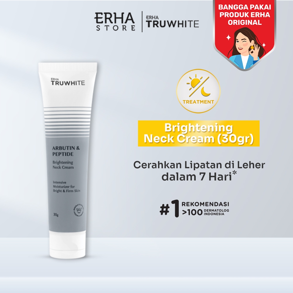 ERHA Truwhite Arbutin & Peptides Brightening Neck Cream 30g - Krim Pencerah Leher