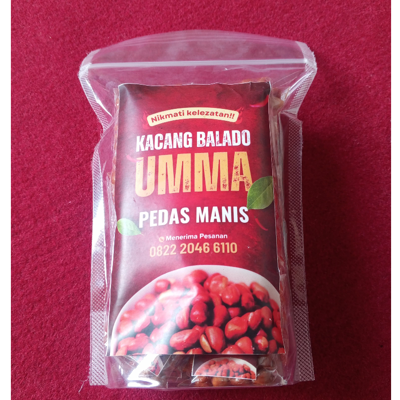 

Kacang Balado Pedas Manis 625 gr isi 25 pcs (Pouch Besar) Cocok untuk dibagi bagi