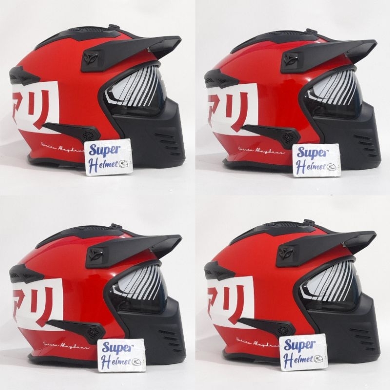 Helm JPX MX 726R Motif BABA Fire red
