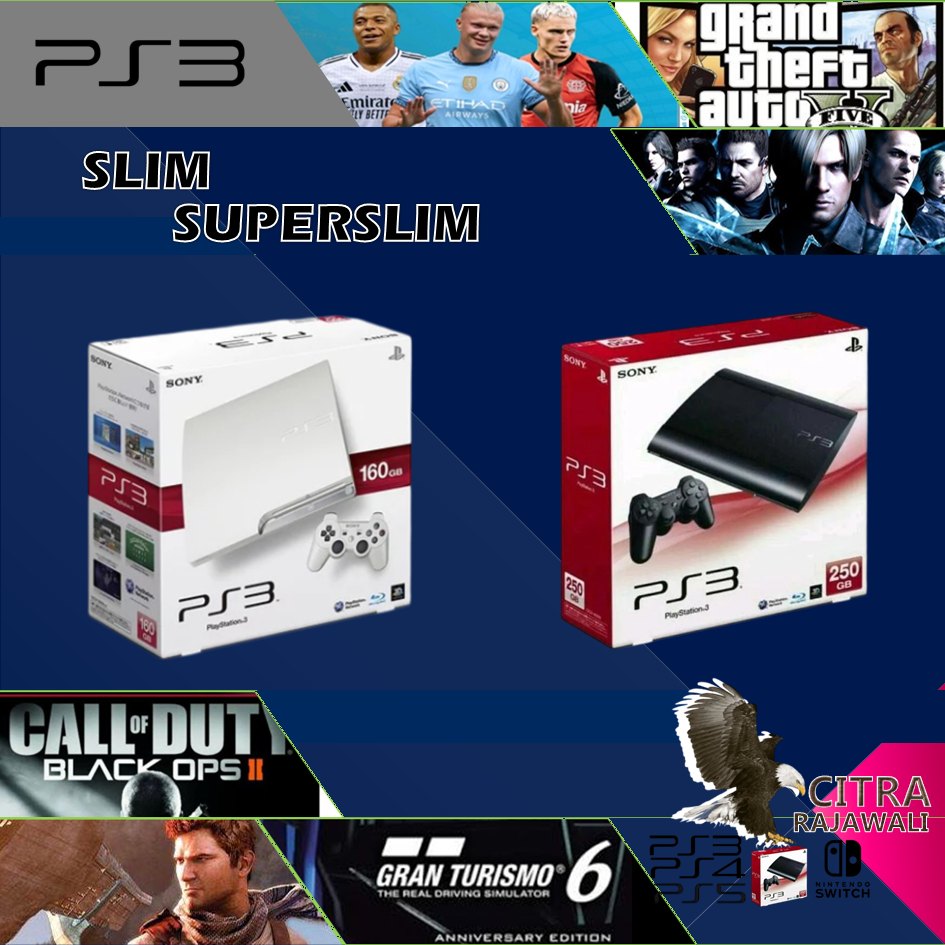 PS3 SLIM SUPERSLIM 500GB - GRADE B DAN GRADE A SERI 20xx-40xx