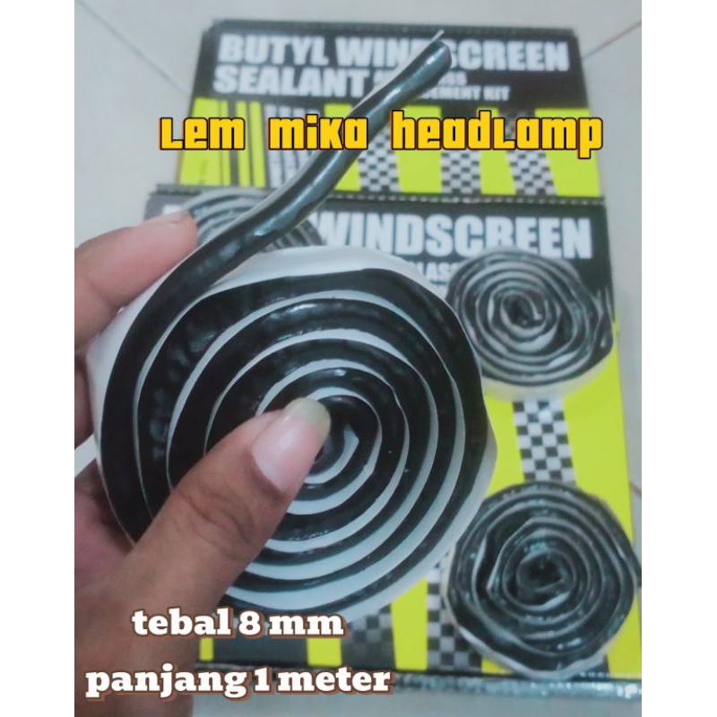 lem mika headlamp original/lem butyl stoplamp mobil/lem dodol/lem reflektor,8mm panjang 1meter