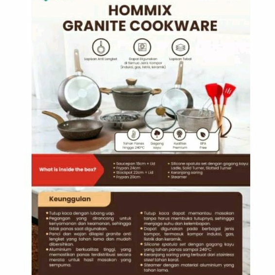 Kiddo hommix granite cookware set