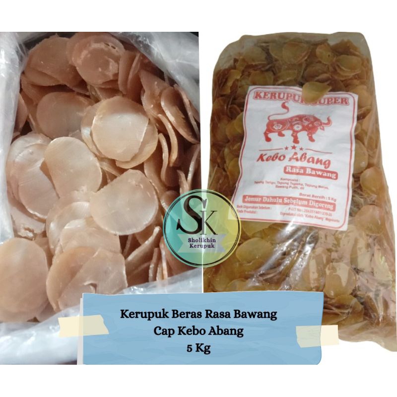 

Kerupuk Beras Super Rasa Bawang 5 Kg cap Kebo Abang /Kerupuk Puli Beras / Kerupuk Bawang Beras / Kerupuk Makan / Kerupuk Cemilan