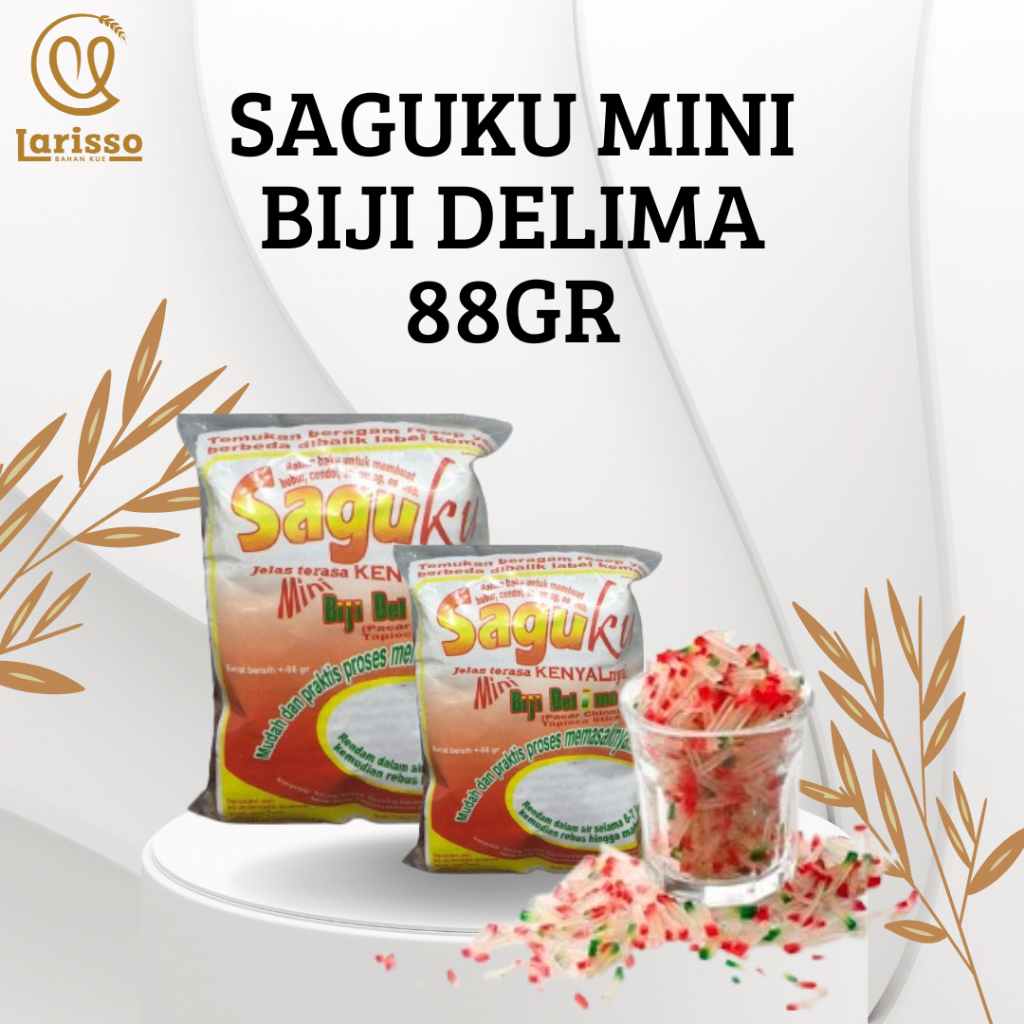 

SAGUKU MINI BIJI DELIMA 88gr kemasan dawet cendol sagu mutiara