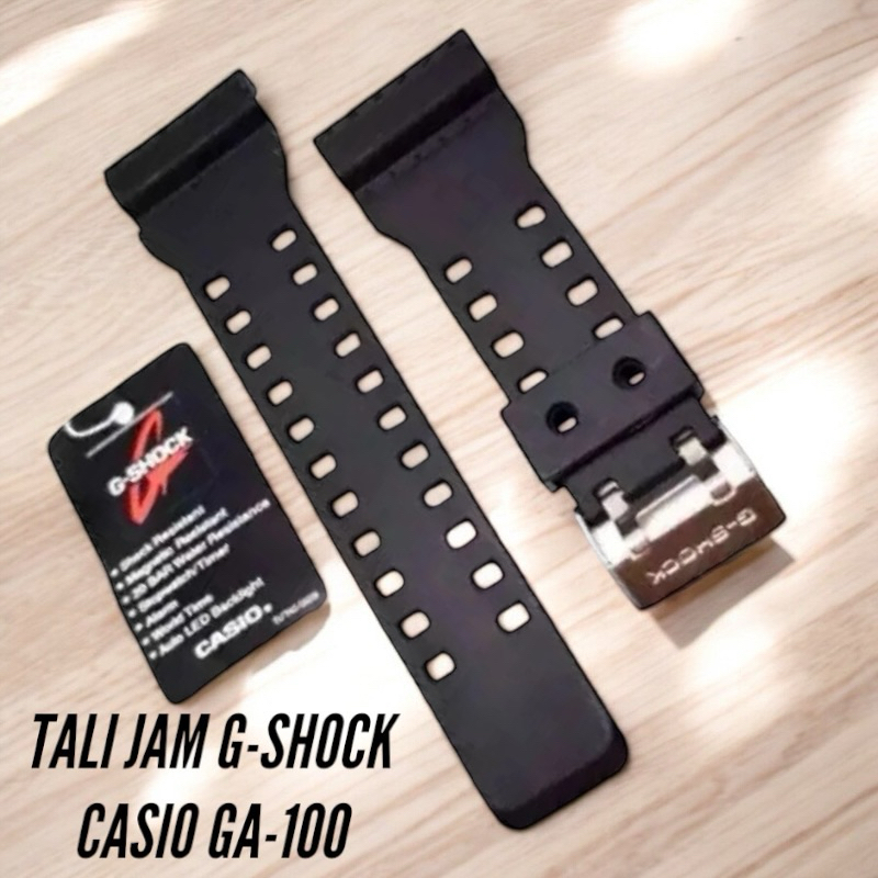 Strap Jam Tangan Casio GA-100 Hitam Black Tali Jam Casio GA-100 Hitam