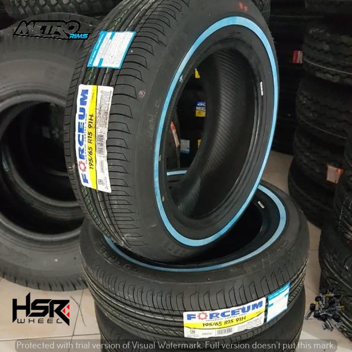 Ban mobil white wall/list putih ring 15 195/65 merk forceum trideka ukuran 195 65 R15 mobil VW kodok