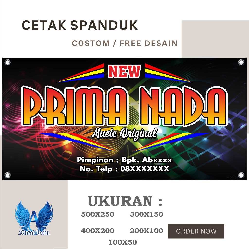 Spanduk  / Baliho / MMT Banner Baliho ACARA MUSIC , ORKES , DANGDUT PRIMA NADA Costom Desain