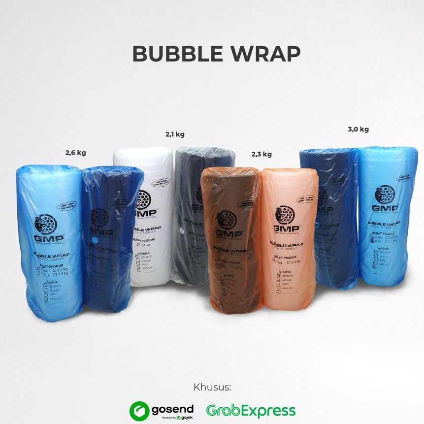 

FG2 Bubble Wrap GMP 125 cm x 5 meter Bening Hitam
