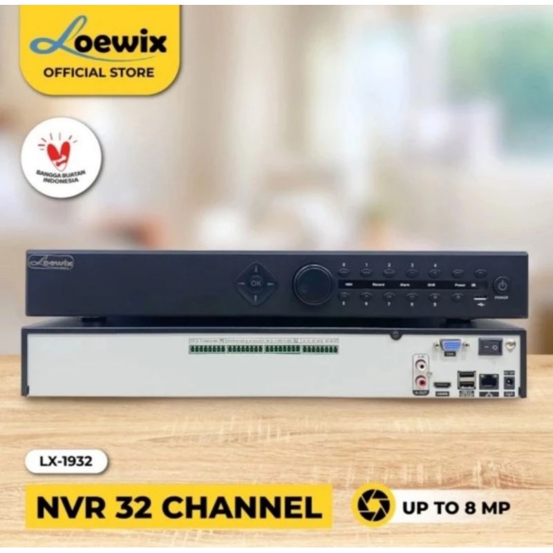 Loewix NVR IP Camera 32 Channel LX-1932 32CH H265+ Support 8MP