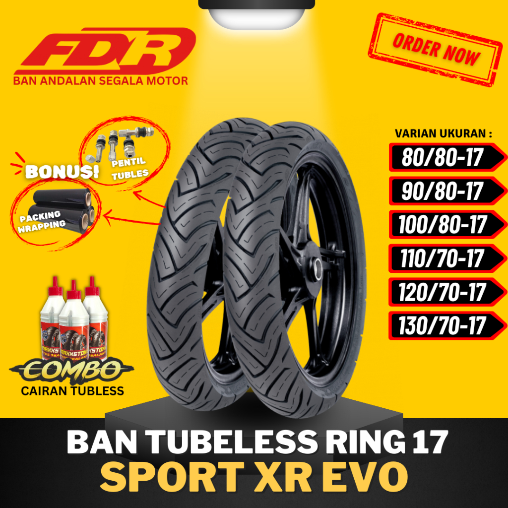[READY COD] BAN FDR SPORT XR EVO RING 17 / ( 80/80-17 / 90/80-17 / 100/80-17 / 110/70-17 / 120/70-17