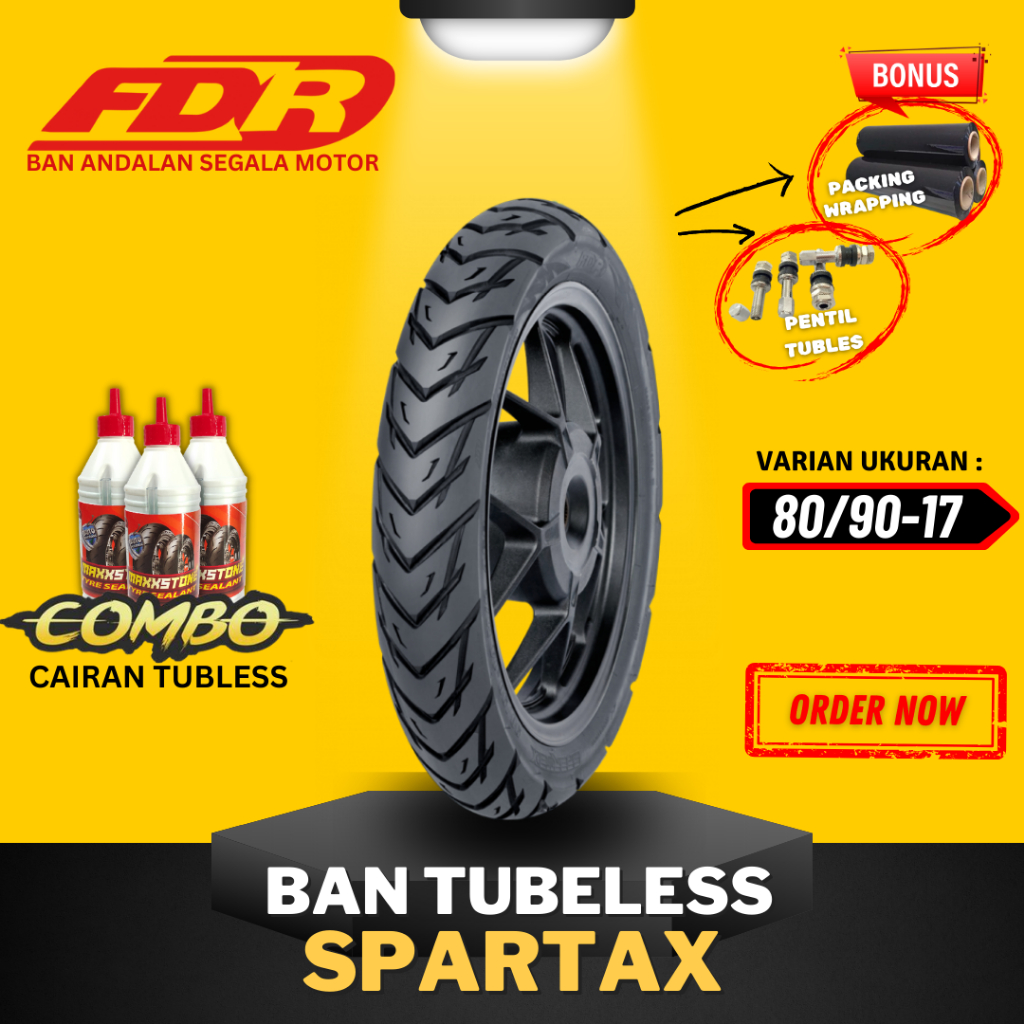 PROMO [READY COD] BAN FDR SPARTAX TUBELESS RING 17 ( 80/90-17 ) / BAN FDR TUBELESS RING 17 / BAN FDR