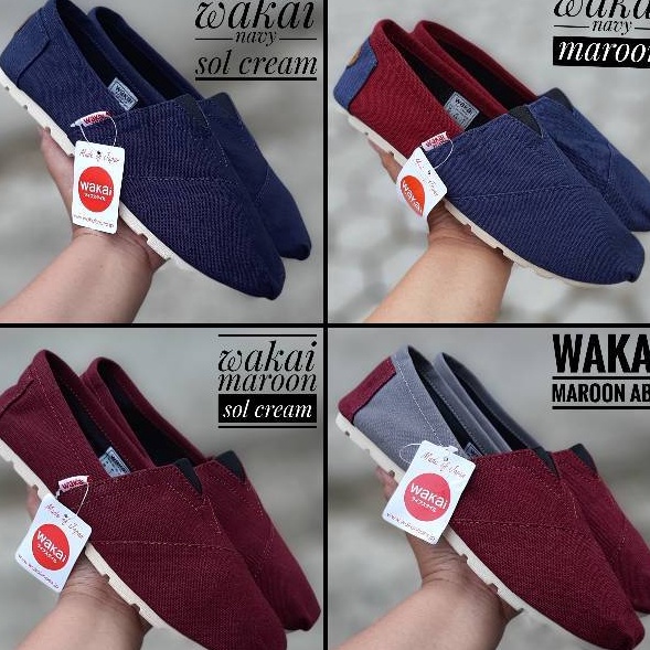 MEGA Sepatu WAKAI slip on pria wanita grade original
