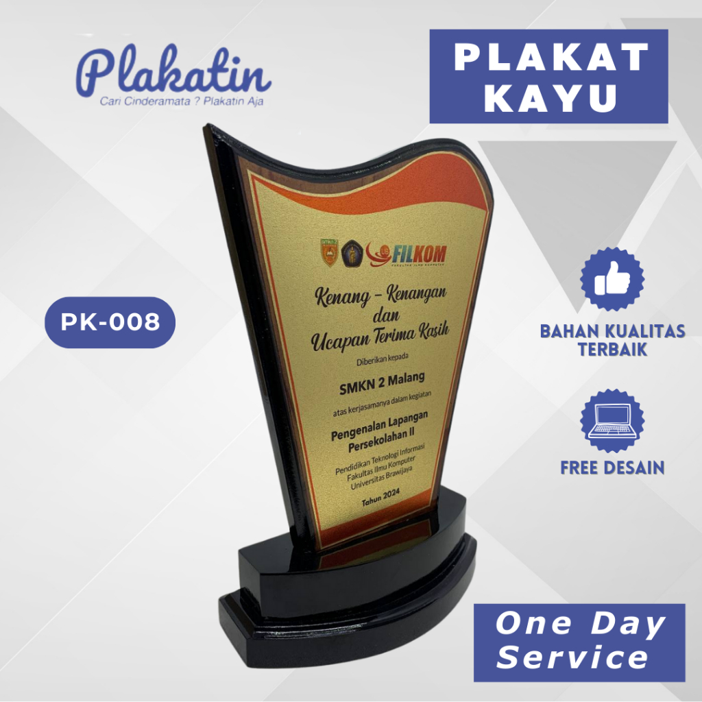 PLAKAT KAYU KENANG KENANGAN MAGANG PKL KKN | Vandel Plakat Kayu Murah Kota Malang