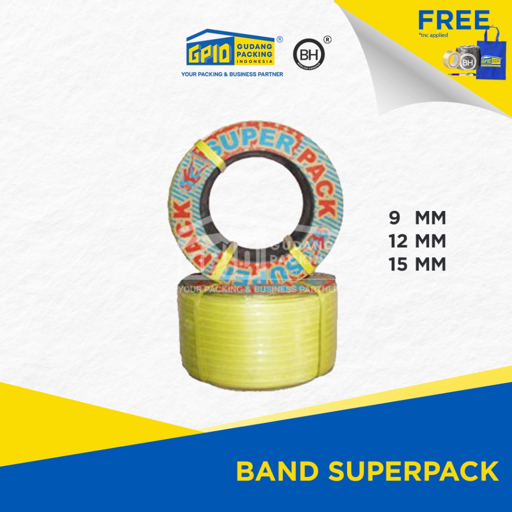 

SUPERPACK - Tali Strapping Band 9 / 12 / 15 mm Warna