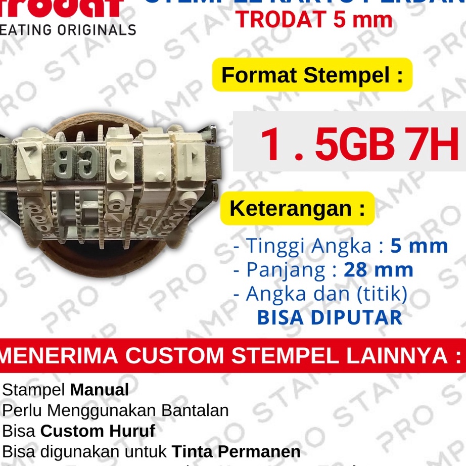 

YUK BELI Stempel Angka Custom Kartu Paket Data TRODAT ini