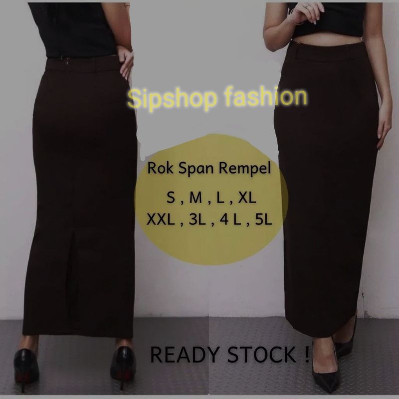 Rok Kerja Span Wanita Panjang/ Rok Span Rempel Belakang / Rok Formal Wanita