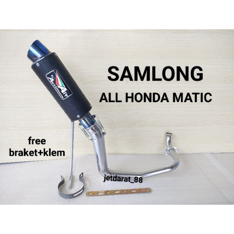 knalpot racing SAMLONG AR AUSTIN KARBON untuk motor matic HONDA/ALL HONDA MATIC.beat karbu & pgm-fi 