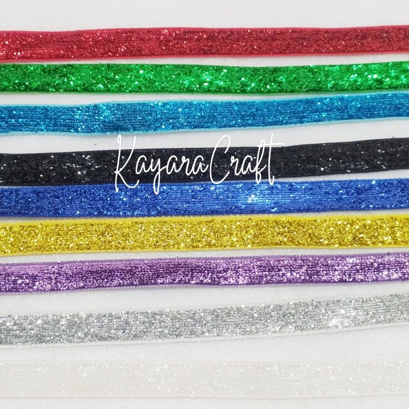 

Pita Bludru Kerlip Glitter/Pita Velvet Glitter 3/8 Inc/Pita DIY Dekorasi Per Meter