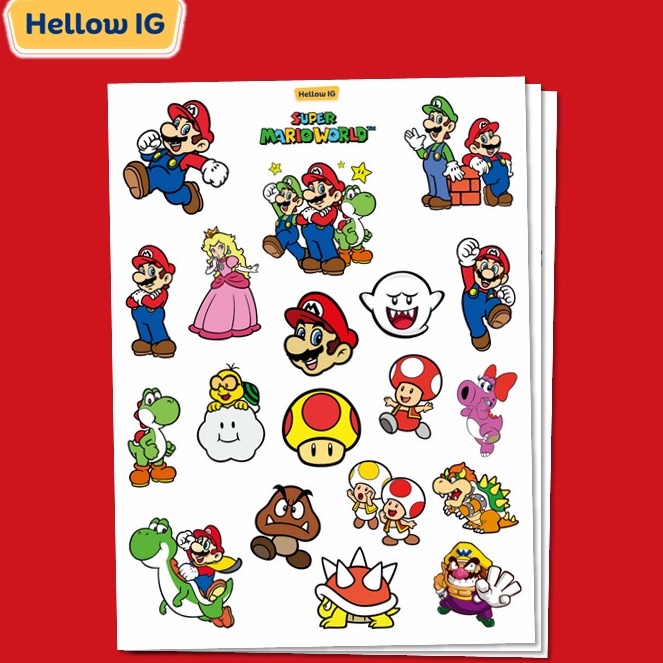 

STICKER PACK SET STIKER MARIO BROS MARIO BROSS STIKER BOTOL STIKER LUCU AESTHETIC WATERPROOF