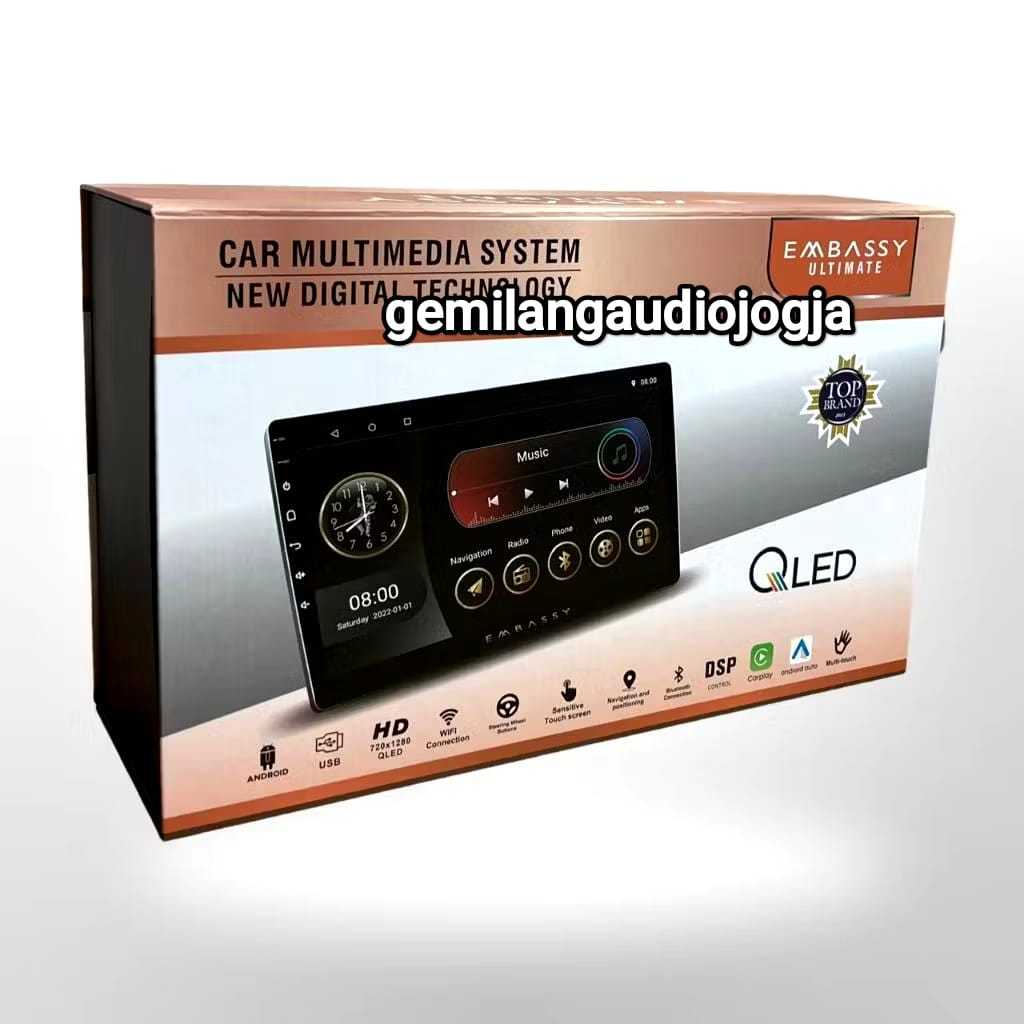 Head Unit Android 9 Inch 10 Inch Embassy 2/32 Ultimate Qled Carplay Android Auto